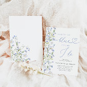 Invitation de douche nuptiale bleu Dusty