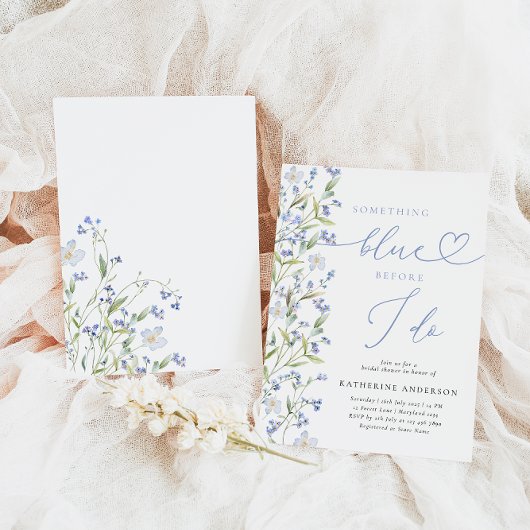 Invitation de douche nuptiale bleu Dusty