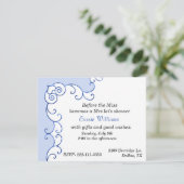 Invitation de douche nuptiale bleu et blanc (Debout devant)