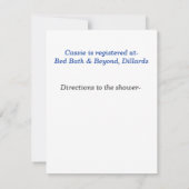 Invitation de douche nuptiale bleu et blanc (Dos)