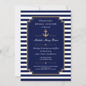 Invitation de douche nuptiale bleu foncé (Devant)