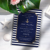 Invitation de douche nuptiale bleu foncé