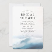 Invitation de douche nuptiale bleu moderne (Devant)