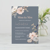 Invitation de douche nuptiale bleu poussiéreux (Debout devant)
