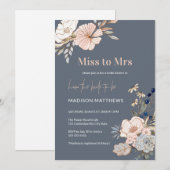 Invitation de douche nuptiale bleu poussiéreux (Devant / Derrière)