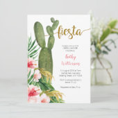 Invitation de douche nuptiale Cactus rose Succulen (Debout devant)