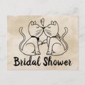 Invitation de douche nuptiale chat Aquarelle Brown (Devant)