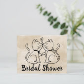 Invitation de douche nuptiale chat Aquarelle Brown (Debout devant)