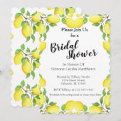 Invitation de douche nuptiale citron aquarelle (Devant / Derrière)