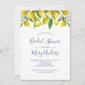 Invitation de douche nuptiale citron, Carrelage bl (Devant)