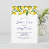 Invitation de douche nuptiale citron, Carrelage bl (Debout devant)