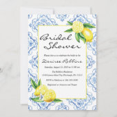 Invitation de douche nuptiale citron, Carrelage bl (Devant)