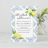 Invitation de douche nuptiale citron, Carrelage bl (Debout devant)