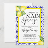 Invitation de douche nuptiale citron, Carrelage bl (Devant / Derrière)