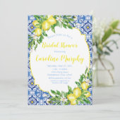 Invitation de douche nuptiale citron, Carrelage bl (Debout devant)