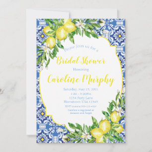 Invitation de douche nuptiale citron, Carrelage bl