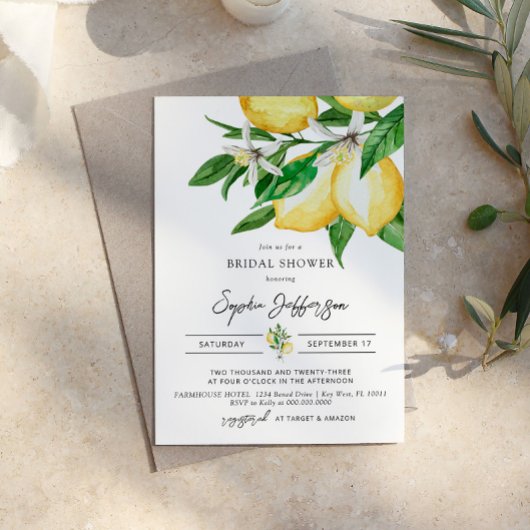 Invitation de douche nuptiale Citron vert