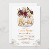 Invitation de douche nuptiale Citrouille florale (Devant / Derrière)