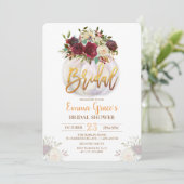Invitation de douche nuptiale Citrouille florale (Debout devant)