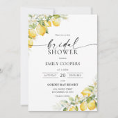 Invitation de douche nuptiale Citrus vert citron (Devant)