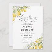 Invitation de douche nuptiale Citrus vert citron (Devant)