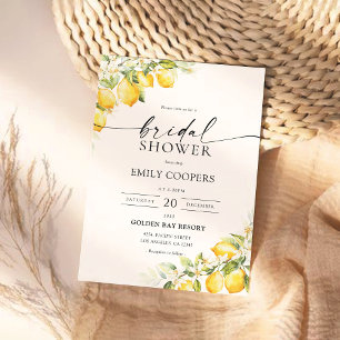 Invitation de douche nuptiale Citrus vert citron