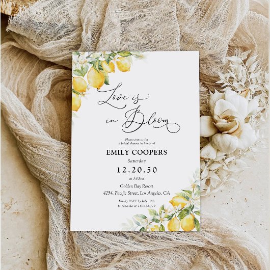 Invitation de douche nuptiale Citrus vert citron