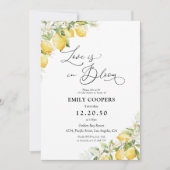 Invitation de douche nuptiale Citrus vert citron (Devant)