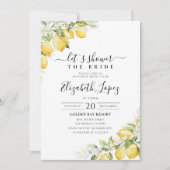 Invitation de douche nuptiale Citrus vert citron (Devant)