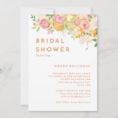 Invitation de douche nuptiale Citrus Watercolor (Devant)
