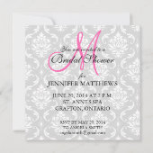 Invitation de douche nuptiale Damask Monogramme ro (Dos)