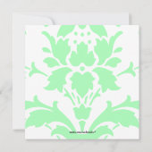 Invitation de douche nuptiale Damask vert clair (Dos)