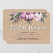 Invitation de douche nuptiale d'artisanat floral - (Devant / Derrière)