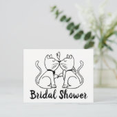 Invitation de douche nuptiale de chat noir blanc m (Debout devant)