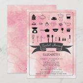 Invitation de douche nuptiale de cuisine aquarelle (Devant / Derrière)