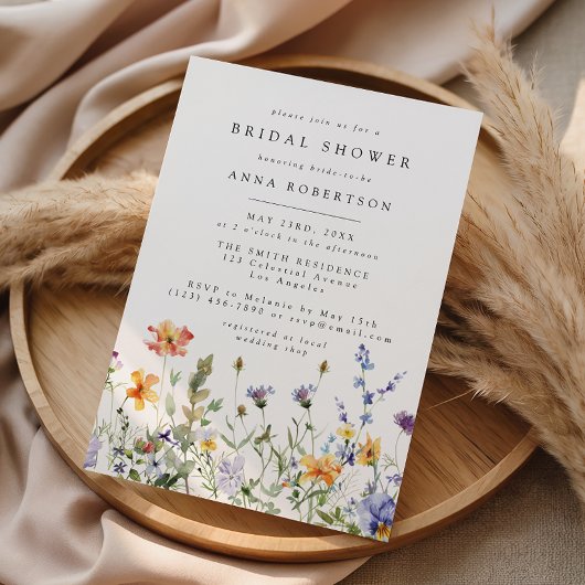 Invitation de douche nuptiale de jardin de fleurs