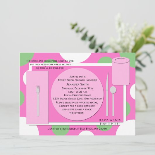 Invitation de douche nuptiale de la recette — Plut (Debout devant)