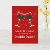 Invitation de douche nuptiale Dégustation de vin o (Fleur jaune)