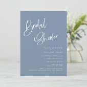 Invitation de douche nuptiale Denim/Dusty Blue Boh (Debout devant)