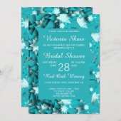 Invitation de douche nuptiale des étoiles Turquois (Devant / Derrière)