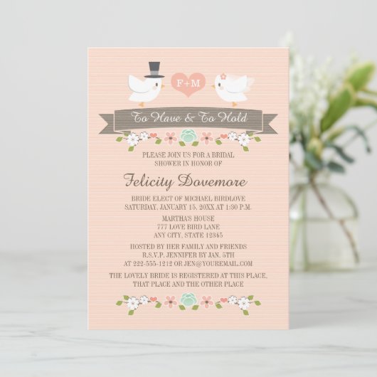 Invitation de douche nuptiale des Inséparables mon (Debout devant)