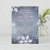 Invitation de douche nuptiale d'hiver bleu et arge (Debout devant)