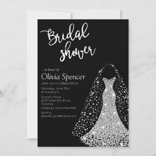 Invitation de douche nuptiale Diamond (Devant)