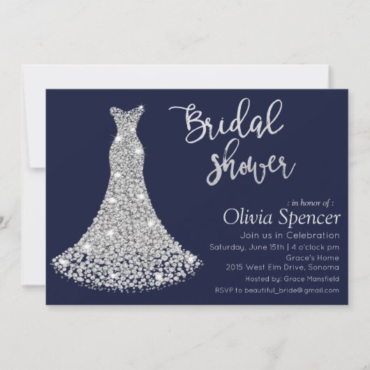 Invitation de douche nuptiale Diamond (Devant)