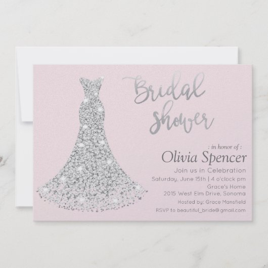 Invitation de douche nuptiale Diamond (Devant)