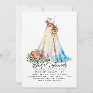 Invitation de douche nuptiale du Mariage d'aquarel
