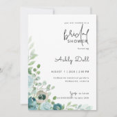 Invitation de douche nuptiale Dusty Blue (Devant)