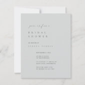 Invitation de douche nuptiale Dusty Blue Minimalis (Devant)