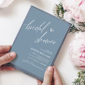 Invitation de douche nuptiale Dusty Blue Minimalis