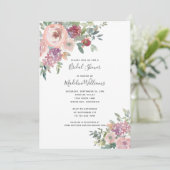Invitation de douche nuptiale Dusty Rose (Debout devant)
